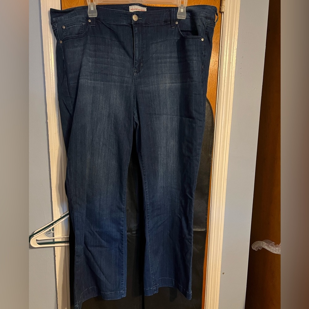 Medium wash boot cut jeans